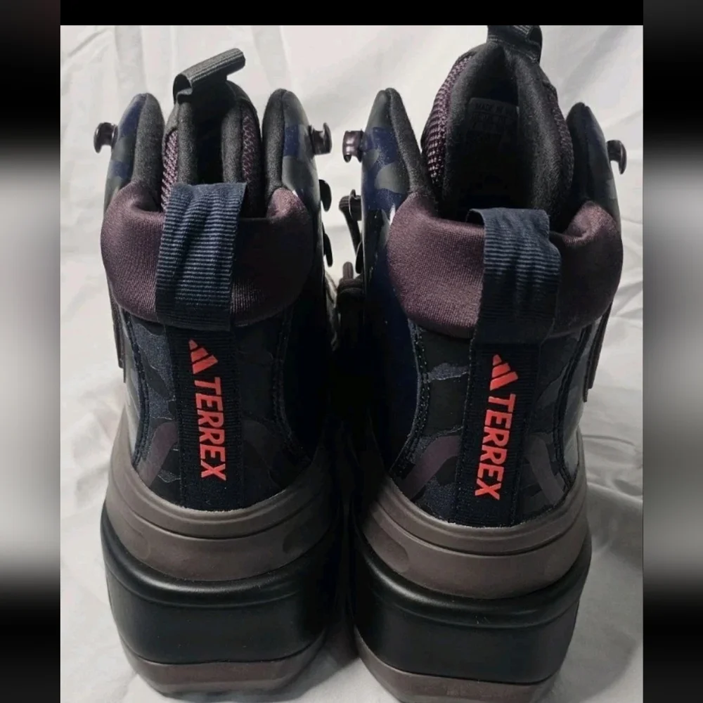 Adidas by Stella McCartney Navy Black and Red Platform Athletic Boots